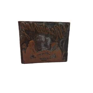 Vintage Copper Printing Block Letterpress Manicuring Advertisement Nails Stamp